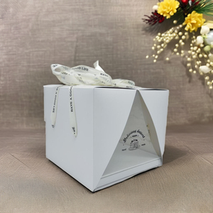 Nhựa Trong Suốt Bảo Vệ Tùy Chỉnh Bán Buôn Giấy Bao Bì Bánh Hộp Với Ribbon Xử Lý Cho 8 "10" 12 "Bánh - Product Image 5