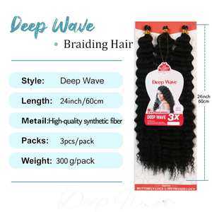 Estensioni per Capelli Sintetiche Ocean Wave 3X Deep Wave, Tinte, 300g, Ignifughe, Morbide e Ricce per Trecce, per Donne di Colore - Product Image 2