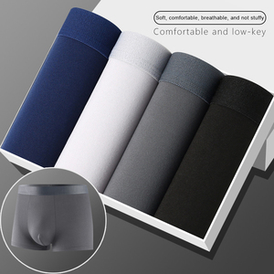 Wholesale 4 Pack Men's Mid-Rise Polyester Printed Men's Boxers <strong>Shorts</strong> Breathable <strong>Seamless</strong> <strong>Underwear</strong> - Product Image 5