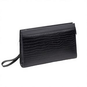 Sacs à main pour hommes en cuir de vache véritable à fermeture éclair, tendance, de haute qualité, doublure en polyester, modèle toutes saisons, vente en gros Guangzhou - Product Image 4