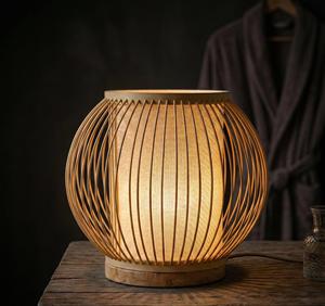 <b>Bamboo</b> <b>Table</b> <b>Lamp</b> Zen Bedside Ambient Lighting Natural Woven Decor Home <b>Lamp</b> OEM Supplier Vietnam Factory - Product Image 5
