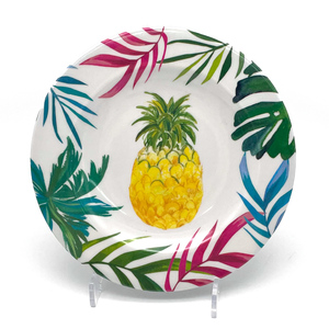 2023 all'ingrosso ananas Design Picnic piatto da pranzo rotondo in melamina piatto da raccolta costiera - Product Image 3