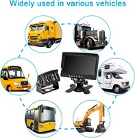 EMV EMT-516 Sistema de Cámara CCTV Inalámbrica para Automóvil AHD 1080P de 5 Pulgadas, GPS Estéreo, Pantalla Dividida de 4 Canales, Monitor de Visión Trasera Cuádruple IPS/TFT