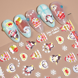 Autocollants 3D pour ongles de Noël <span class=keywords><strong>d</strong></span>'hiver, pingouin et <span class=keywords><strong>arbre</strong></span>, <span class=keywords><strong>d</strong></span>écalcomanies de vacances en relief pour des designs de manucure superposés mignons - Product Image 5