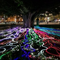 Lumière LED en fibre optique RGB étanche, effet mycélium scintillant, pour jardin extérieur, arbre, lampe sphérique, aménagement paysager