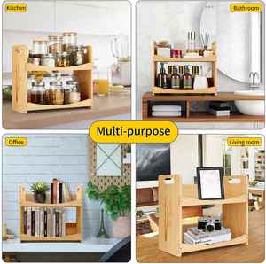 Produits écologiques 2023, étagère à épices en bambou, organisateur d'épices, étagère d'angle pour la cuisine - Product Image 4