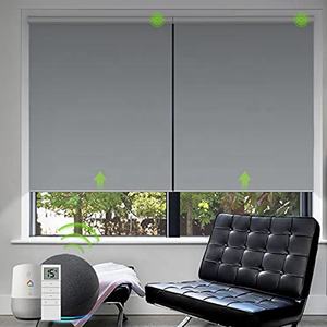 ستائر منزلية آلية تعمل بالتحكم الصوتي أليكسا، محرك كهربائي للنوافذ، ستائر دوارة معتمة 100٪ من القماش للنوافذ - Product Image 2