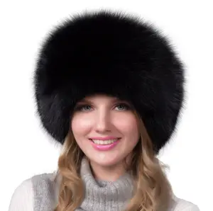 Multicolor Selection Big Russian Pom Pom Real Fur Hats Women'S Fox Fur Ball Hat