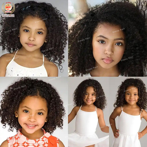 Parrucche per bambini con capelli umani 100% di alta qualità 4x4 pizzo anteriore 8-10 pollici di lunghezza per capelli crespi riccia corta <span class=keywords><strong>parrucca</strong></span> per bambini - Product Image 6