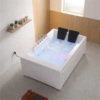 Baignoire à remous autoportante moderne en acrylique multi-scènes pour 2 personnes, 8 jets thermostatiques, pour usage domestique et salle de sport