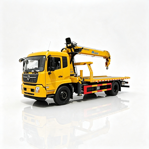 Dongfeng 245HP 10Ton <b>Flatbed</b> Wrecker <b>Truck</b> With 8Ton 4-section Boom Crane Heavy Duty Tow <b>Truck</b> emergency breakdown service - Product Image 1