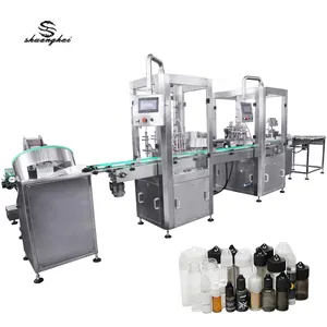 Ligne de production de machine de capsulage de remplissage d'huile de glycérine végétale de petite bouteille d'ANIMAL FAMILIER à grande vitesse de 10ml 20ml 30ml