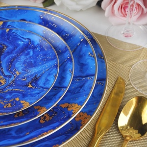 Stock luxe <span class=keywords><strong>chic</strong></span> glaçure porcelaine <span class=keywords><strong>assiette</strong></span> pour banquet de mariage en céramique vaisselle - Product Image 4