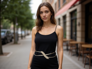 Women's Steel Alloy Plain Elastic <b>Waist</b> <b>Chain</b> Standard Length Casual Daily Wear Body Jewelry - Product Image 2