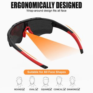 Lentes de PC con Protección UV400, Gafas de Sol de Ciclismo de Carretera a la Moda, Anti-UV, Protección Contra el Viento para Deportes al Aire Libre, Montura TR90, Gafas para Correr - Product Image 3