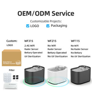 OEM 2.5L Tuya App chat fontaine à eau en acier inoxydable avec capteur UV sans fil alimenté par batterie automatique fontaine à eau pour animaux de compagnie Wifi - Product Image 2