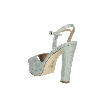 Alla moda sandali Open Toe argento con tacco 24160 modello per matrimonio esterno materiale superiore in pelliccia suola in PVC in plastica - Product Image 2