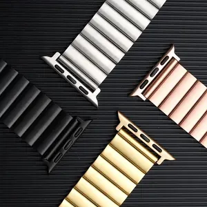 Stainless Steel Band For Apple Watch Gold Bracelet Metal Watch Strap For Apple Iwatch 38mm 40mm 41mm