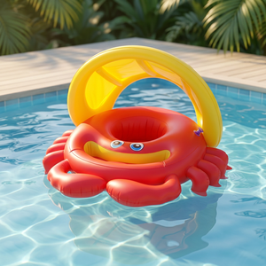 Bote Inflable Personalizado con Forma de Cangrejo para Bebés, con Toldo, Cámaras de Aire Dobles, Bote para Piscina Infantil Hecho de PVC Cómodo - Product Image 4