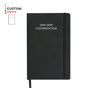 Manufacturer High Quality A5 Faux Leather Notebook Custom Black Notebooks with Logo