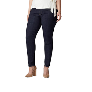 Pantalon en jean baggy skinny OEM pour femme, décontracté, pour l'entraînement, la course, le streetwear, manches courtes, couleur noire, lavage estival et hivernal - Product Image 1