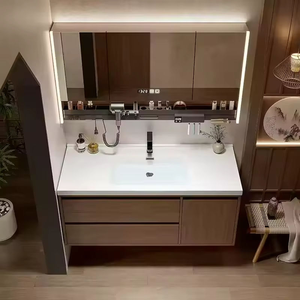 Nouvel ensemble de lavabo en céramique de pierre frittée sans joint pour salle de bain, meuble-lavabo <span class=keywords><strong>Paris</strong></span> au design moderne pour hôtel et appartement - Product Image 6