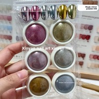 Poudre Magique Ultra-Brillante pour Nail Art Effet Miroir Or Argent Champagne Poudre Laser Titane Motif Galaxie Électroplaqué