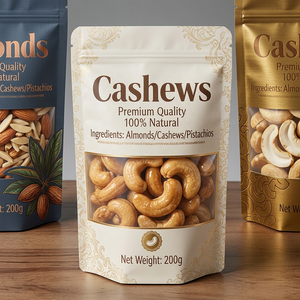 Bolsa de Plástico Transparente con Cierre Hermético para Envasar Nueces, Galletas y Otros Snacks, Grado Alimenticio, Resistente a la Humedad, Doypack - Product Image 1
