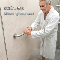 Barre d'appui murale en acier inoxydable moleté pour salle de bain, poignée de sécurité pour douche, toilettes, personnes âgées, handicapées, soins à domicile