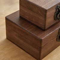 Boîte de rangement en bois de noyer massif en gros, différentes tailles, étui cadeau en bois artisanal avec serrure métallique, logo personnalisé