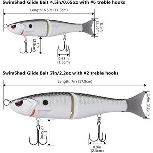 Premi snodati lide bait per spigole trota salmone pesca Muskie pesce d'acqua salata Zander di plastica in PVC - Product Image 6