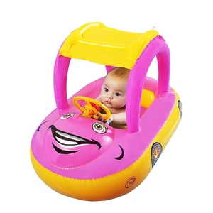 Asiento Flotador para Bebé con Bolsillo Ajustable, Flotador para Piscina con Toldo de Seguridad, Flotador de Natación para Bebé con Forma de Cerdo - Product Image 1