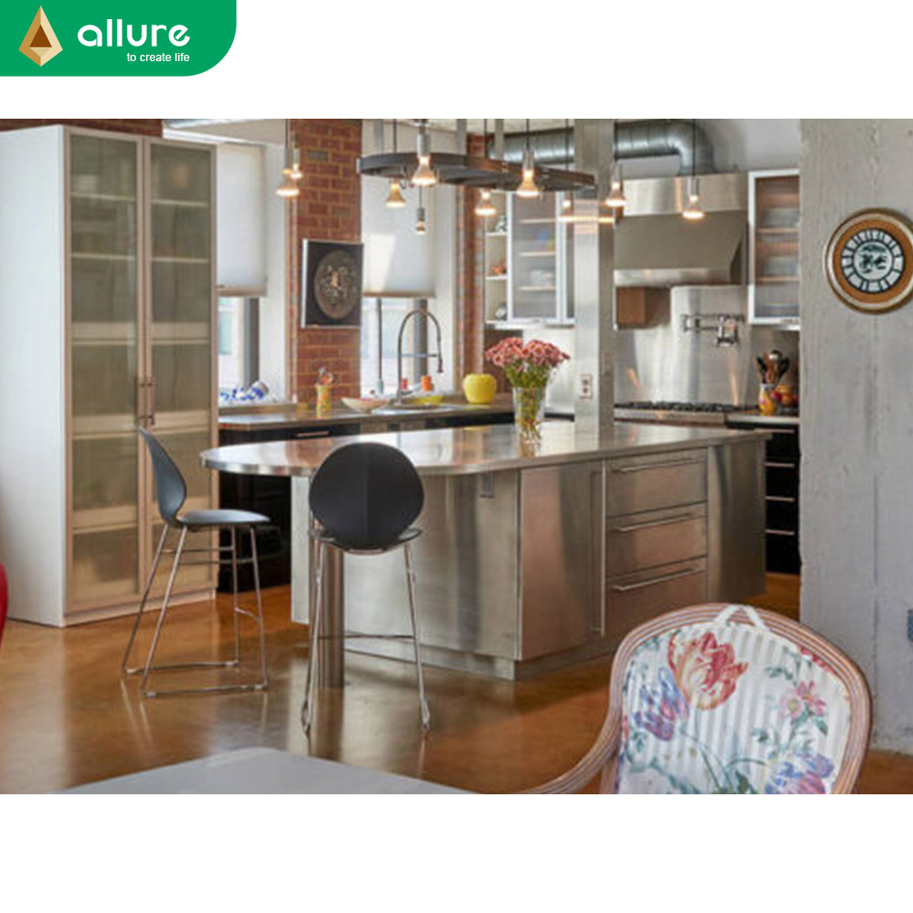 Allure Interior Design Commercial Metallic Kitchen Setup Design