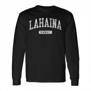 T-shirt a maniche lunghe Lahaina Hawaii in stile atletico vintage - Product Image 3