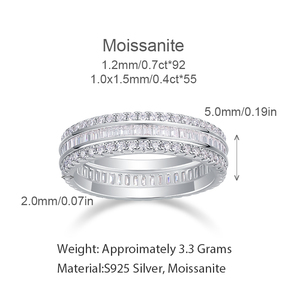 Bague en argent moissanite « Univers Parallèles » entièrement pavée, multivers, en argent sterling 925, moissanite VVS - Product Image 6