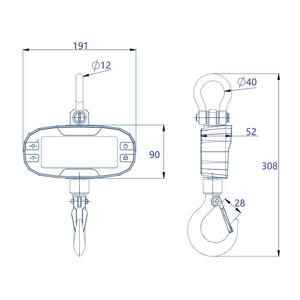 मिनी डिजिटल क्रेन स्केल उच्च परिशुद्धता 100/200/300/500/1000 किलोग्राम क्षमता एलसीडी ओएम प्रमाणित इलेक्ट्रॉनिक हैंग स्केल - Product Image 2