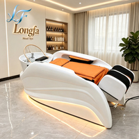 Fauteuil de lavage de cheveux électrique inclinable de luxe pour salon commercial, station de massage et spa capillaire avec circulation d'eau