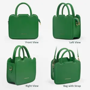 Mini bolso cruzado de cuero PU para mujer, bolsa de compras de PU de Color verde, personalizado, nuevo diseño, Primavera, 2023
