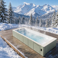 Piscine modulaire en fibre de verre de 7,6 m, piscine conteneur de 25 pieds entièrement équipée pour les loisirs en plein air, piscine préfabriquée tout-en-un