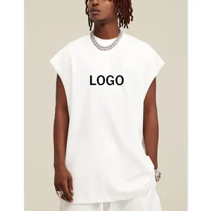 Streetwear logo personnalisé maillot de bain gym entraînement sans manches t-shirt gilet hommes stringer blanc débardeur