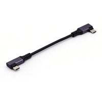 Câble USB-C court coaxial à 90 degrés, en alliage d'aluminium avec gaine en PVC, 10G 100W 5A, charge rapide pour VR, Smart TV, tablette, téléphone portable