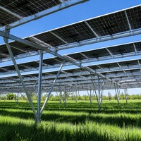Système de montage solaire agrivoltaïque sur terrain herbeux, structure de support photovoltaïque au sol pour fermes commerciales