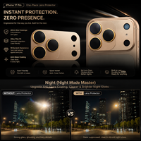 Protection d'objectif d'appareil photo magnétique fiable pour 17 Pro Max, verre optique 9H Ultra-HD, nano-revêtement 28 couches, usage quotidien