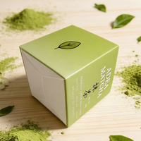 Boîte d'emballage pour thé pliable, résistante à l'humidité, de qualité alimentaire, biodégradable, imprimée sur mesure, pour 50 g de poudre de matcha, boîte en papier