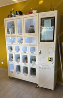 Máquina expendedora combinada de casillero inteligente biométrico y RFID con acceso seguro y ventas Acepta pagos con código QR de moneda de tarjeta de crédito