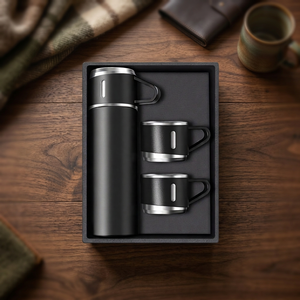 500ml Stainless Steel Vacuum Insulated Custom Logo Print <b>Gift</b> Set Leak Proof Thermal Flask 2 Cups for Travel <b>Office</b> Outdoor - Product Image 1