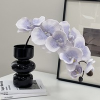 Arrangement d'orchidées Phalaenopsis artificielles, réaliste, fait main, en plastique, centre de table floral moderne, décoration de mariage et de maison