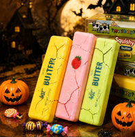 Jouet Squishy en forme de barre de beurre, à remontée lente, jouet anti-stress à presser, jouet doux en forme de beurre pour soulager le stress, cadeaux pour enfants et adultes, fêtes et Halloween