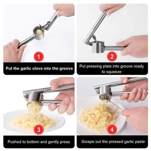Wholesale Hot Selling 304 Stainless Steel Garlic <b>Press</b> Mincer Tool <b>Fruit</b> & Vegetable Crusher Peeler Set - Product Image 4