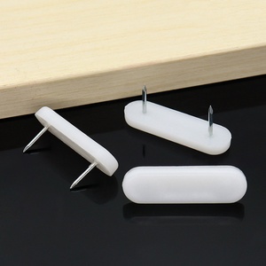 White <b>Plastic</b> + Iron Double-Tongued Furniture Glides Sofa <b>Table</b> Chair Anti-Slip Moisture-Proof Reduce Noise Durable Felt Quiet - Product Image 1